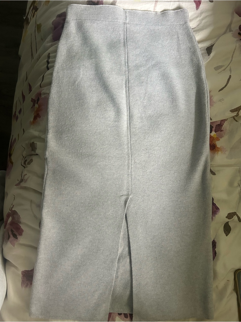 Aritzia Babaton Wool Light Gray Knit Pencil Skirt